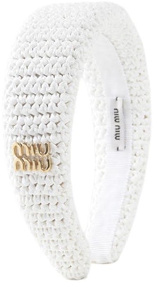 (W) MIU MIU 白色頭帶帶有標誌設計。 107599733 Lookbook (W) MIU MIU 白色頭帶帶有標誌設計。 107599733