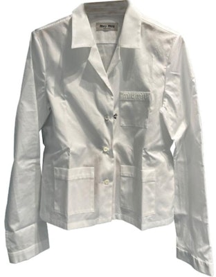 (W) MIU MIU Kemeja Lengan Panjang Logo Putih SS24 Koleksi. MK1888-15UL-F0009-S-OOO Order (W) MIU MIU Kemeja Lengan Panjang Logo Putih SS24 Koleksi. MK1888-15UL-F0009-S-OOO