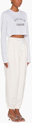 (Women) MIU MIU White Logo Embroidered Cotton Crop Long-Sleeve Top. MJL822-1ZFS-F0009 Purchase (Women) MIU MIU White Logo Embroidered Cotton Crop Long-Sleeve Top. MJL822-1ZFS-F0009