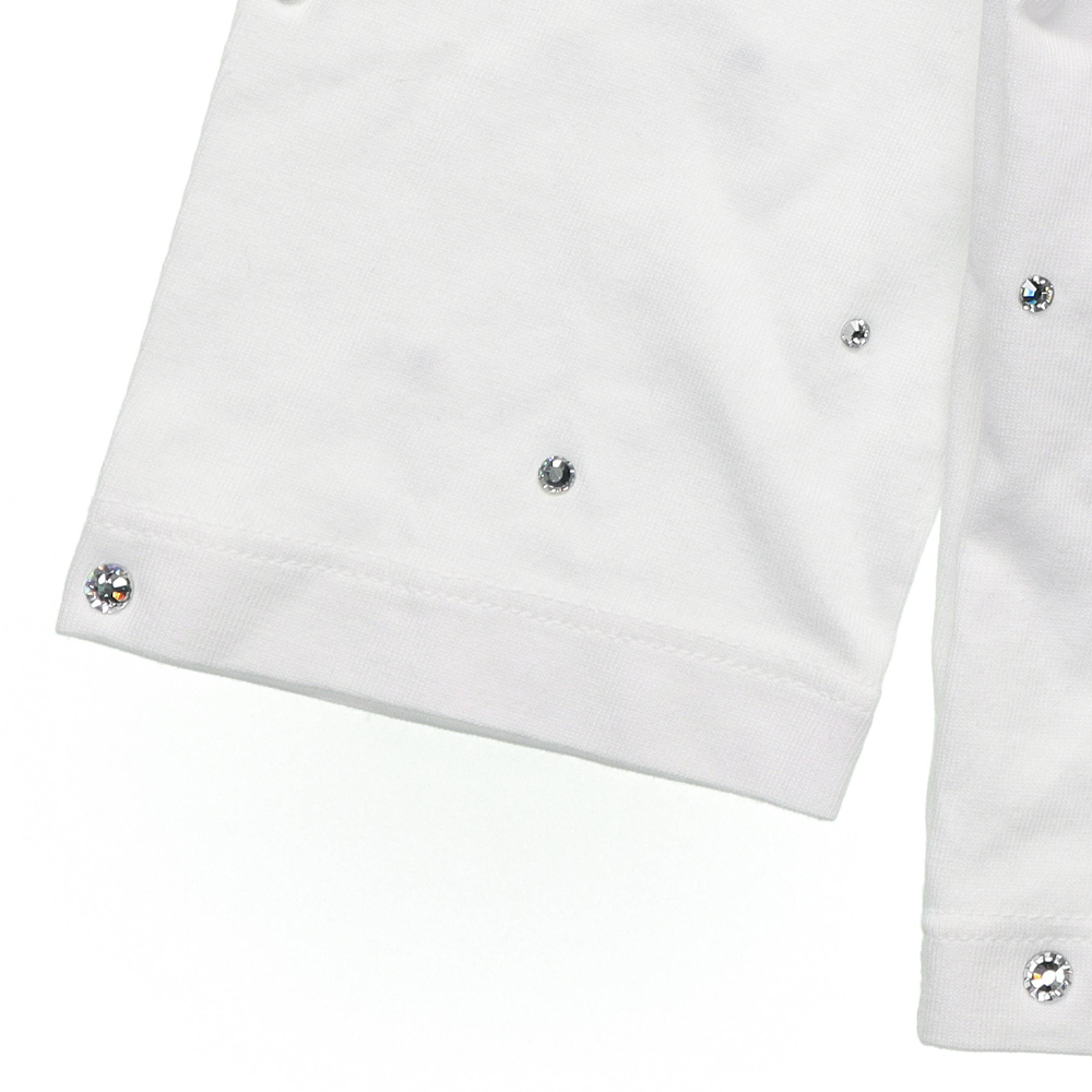 Details for (W) MIU MIU 白色标志刺绣棉质长袖短款上衣. MJL822-1ZFS-F0009
