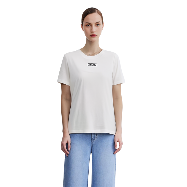 Purchase (W) MIU MIU ホワイト ロゴプリント クルーネック ショートスリーブ Tシャツ MJN48314ERF0009