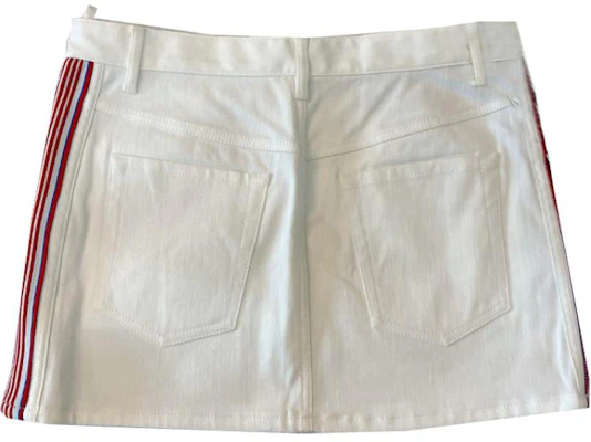 (Women) MIU MIU White Logo Striped Zipper Casual Mini Skirt. MG1229-1SXL-F0009 Lookbook (Women) MIU MIU White Logo Striped Zipper Casual Mini Skirt. MG1229-1SXL-F0009
