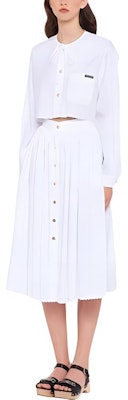 (W) MIU MIU ホワイト 長袖 ボタンアップ サンスクリーン シャツ MK1609-10ME-F0009 Lookbook (W) MIU MIU ホワイト 長袖 ボタンアップ サンスクリーン シャツ MK1609-10ME-F0009