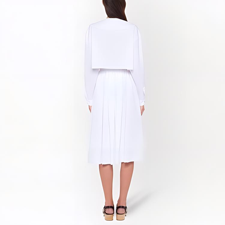 Shop (W) MIU MIU ホワイト 長袖 ボタンアップ サンスクリーン シャツ MK1609-10ME-F0009