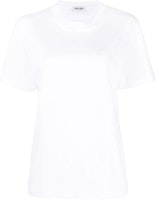 (Women) MIU MIU White Loose Fit Crew Neck Short Sleeve T-Shirt FW23 MJN500-13VA-F0009 (Women) MIU MIU White Loose Fit Crew Neck Short Sleeve T-Shirt FW23 MJN500-13VA-F0009