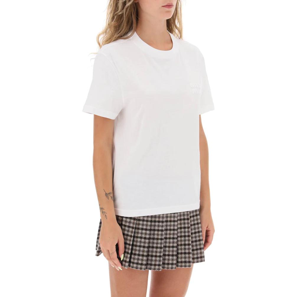 Lookbook (W) MIU MIU 白色寬鬆版型圓領短袖T恤 FW23 MJN500-13VA-F0009