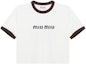 Buy (W) MIU MIU Baju T Putih Loose Fit Cetakan Huruf Leher Bulat Pendek. MJN427-133N-F0304