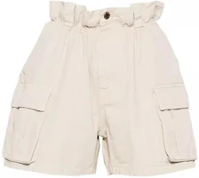 (Women) MIU MIU White Loose Fit Solid Color Button Pocket Casual Shorts. MP1745-1350-F0K74-S-OOO (Women) MIU MIU White Loose Fit Solid Color Button Pocket Casual Shorts. MP1745-1350-F0K74-S-OOO