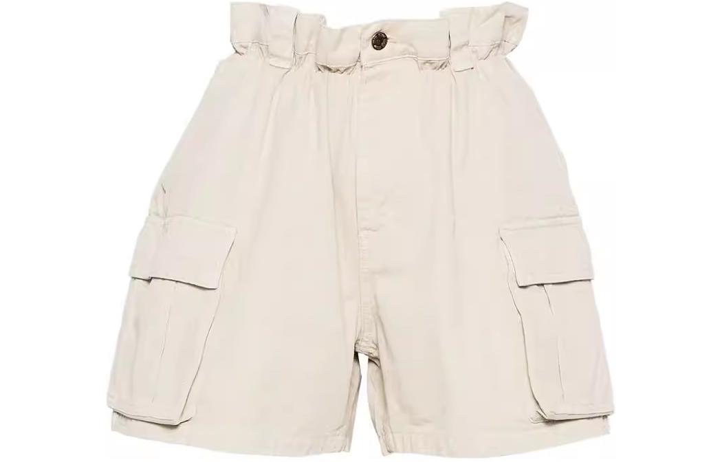 (Women) MIU MIU  White Loose Fit Solid Color Button Pocket Casual Shorts. MP1745-1350-F0K74-S-OOO 圖 2