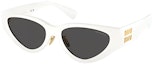 Order (W) MIU MIU Gafas de Sol Ovaladas Blancas con Diseño de Logo. 0MU03ZS1425S054