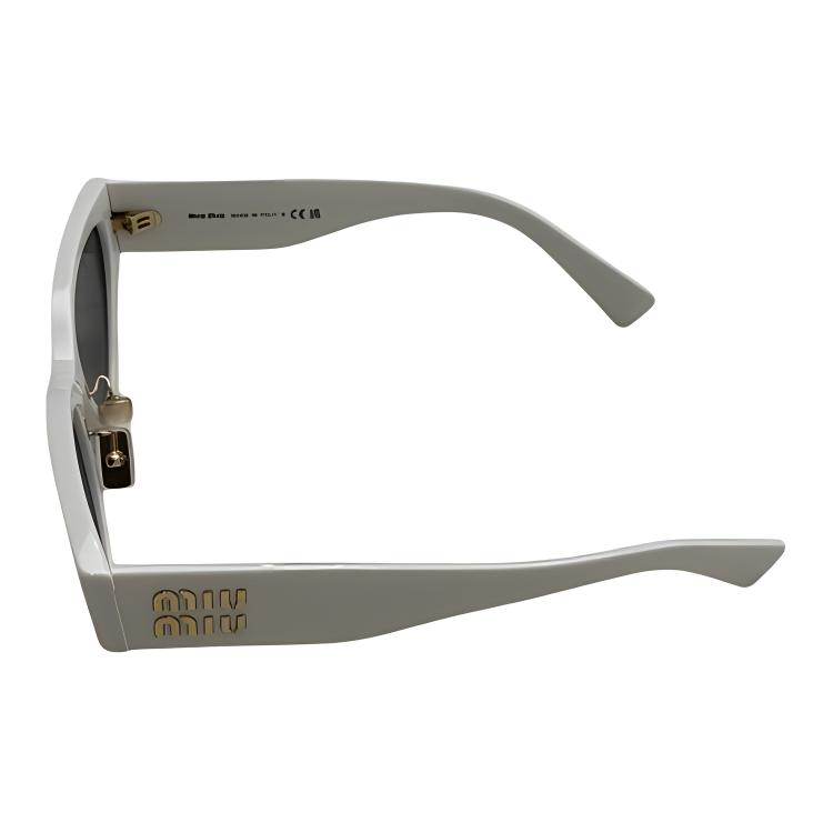 Shop (W) MIU MIU Gafas de Sol Ovaladas Blancas con Diseño de Logo. 0MU03ZS1425S054