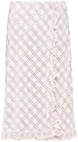 (Women) Miu Miu White Plaid Studded High-Waisted Tulle Maxi Skirt. MG1710-1Z8E-F0384 (Women) Miu Miu White Plaid Studded High-Waisted Tulle Maxi Skirt. MG1710-1Z8E-F0384