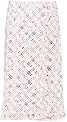 (W) Miu Miu 白色格纹镶钉高腰薄纱长裙 MG1710-1Z8E-F0384 Order (W) Miu Miu 白色格纹镶钉高腰薄纱长裙 MG1710-1Z8E-F0384