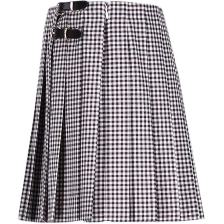 Shop (W) MIU MIU Skirt Plaid Putih Logo Mini Lipat. MG2276-15Q5-F0VA5
