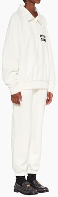 (Women) MIU MIU White Polo Shirt with FW22 Letter Logo Print Collar. MJL914-12MI-F0009-S-231 Purchase (Women) MIU MIU White Polo Shirt with FW22 Letter Logo Print Collar. MJL914-12MI-F0009-S-231