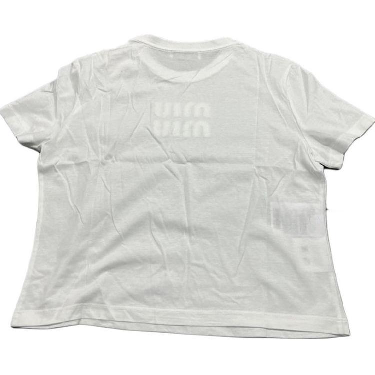 Lookbook (W) MIU MIU 白色短袖圆领露脐上衣 MJN483-1YXT-F0009