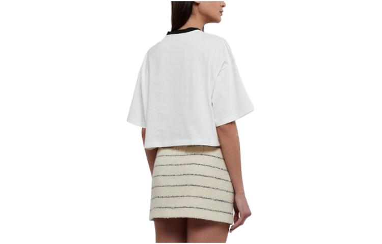 Lookbook (W) MIU MIU 白色短袖字母印花短款T恤 MJN523-14EL-F0009