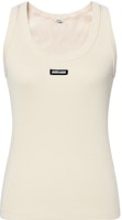 (Women) MIU MIU White Sleeveless Slim Fit Tank Top with Logo. MJT694-1464-F0018-S-OOO (Women) MIU MIU White Sleeveless Slim Fit Tank Top with Logo. MJT694-1464-F0018-S-OOO