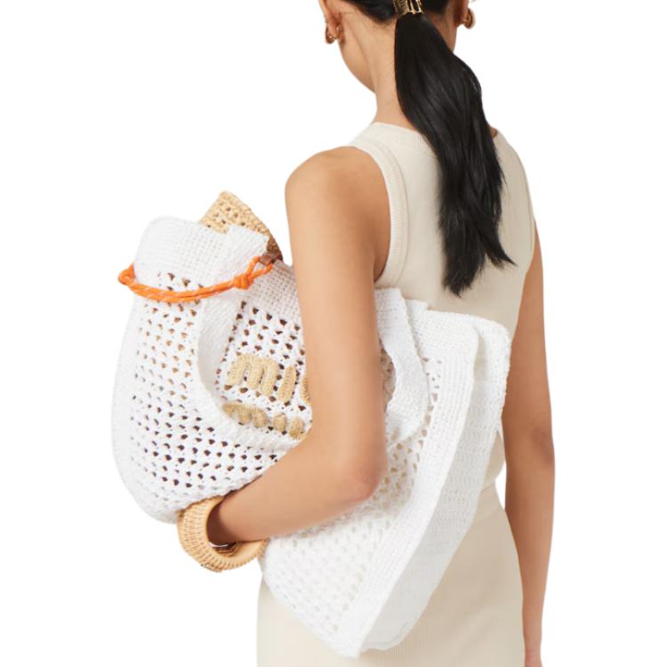 Purchase (W) MIU MIU 白色无袖修身背心带标志 MJT694-1464-F0018-S-OOO