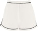 Order (Women) MIU MIU White Solid Color Printed Straight Shorts. MMP189-12ZK-F0964