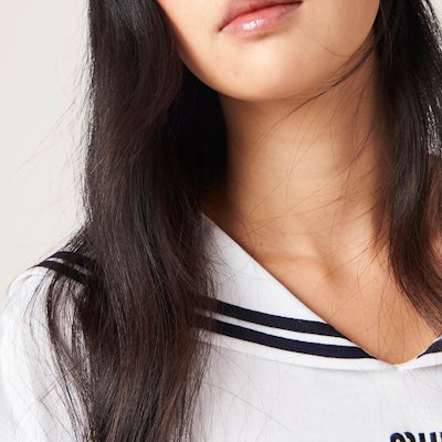 (W) MIU MIU 白色V領無袖短版T恤 SS24 MJT689-14EM-F0009-S-OOO Purchase (W) MIU MIU 白色V領無袖短版T恤 SS24 MJT689-14EM-F0009-S-OOO