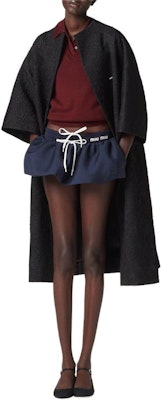 (W) MIU MIU Baju Polo Rajut Wool Logo Merah Gelap MML933-14RH-F0399-S-OOO Lookbook (W) MIU MIU Baju Polo Rajut Wool Logo Merah Gelap MML933-14RH-F0399-S-OOO