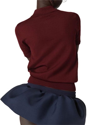 (W) MIU MIU Baju Polo Rajut Wool Logo Merah Gelap MML933-14RH-F0399-S-OOO Shop (W) MIU MIU Baju Polo Rajut Wool Logo Merah Gelap MML933-14RH-F0399-S-OOO