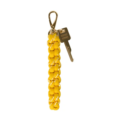(Women) MIU MIU Yellow Fabric Keychain with Logo Detail. 5TT2093L74