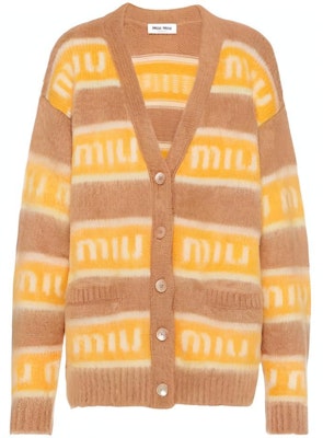 (W) MIU MIU 黄色条纹logo针织毛衣 FW22. MMF656-11YG-F0040 Buy (W) MIU MIU 黄色条纹logo针织毛衣 FW22. MMF656-11YG-F0040