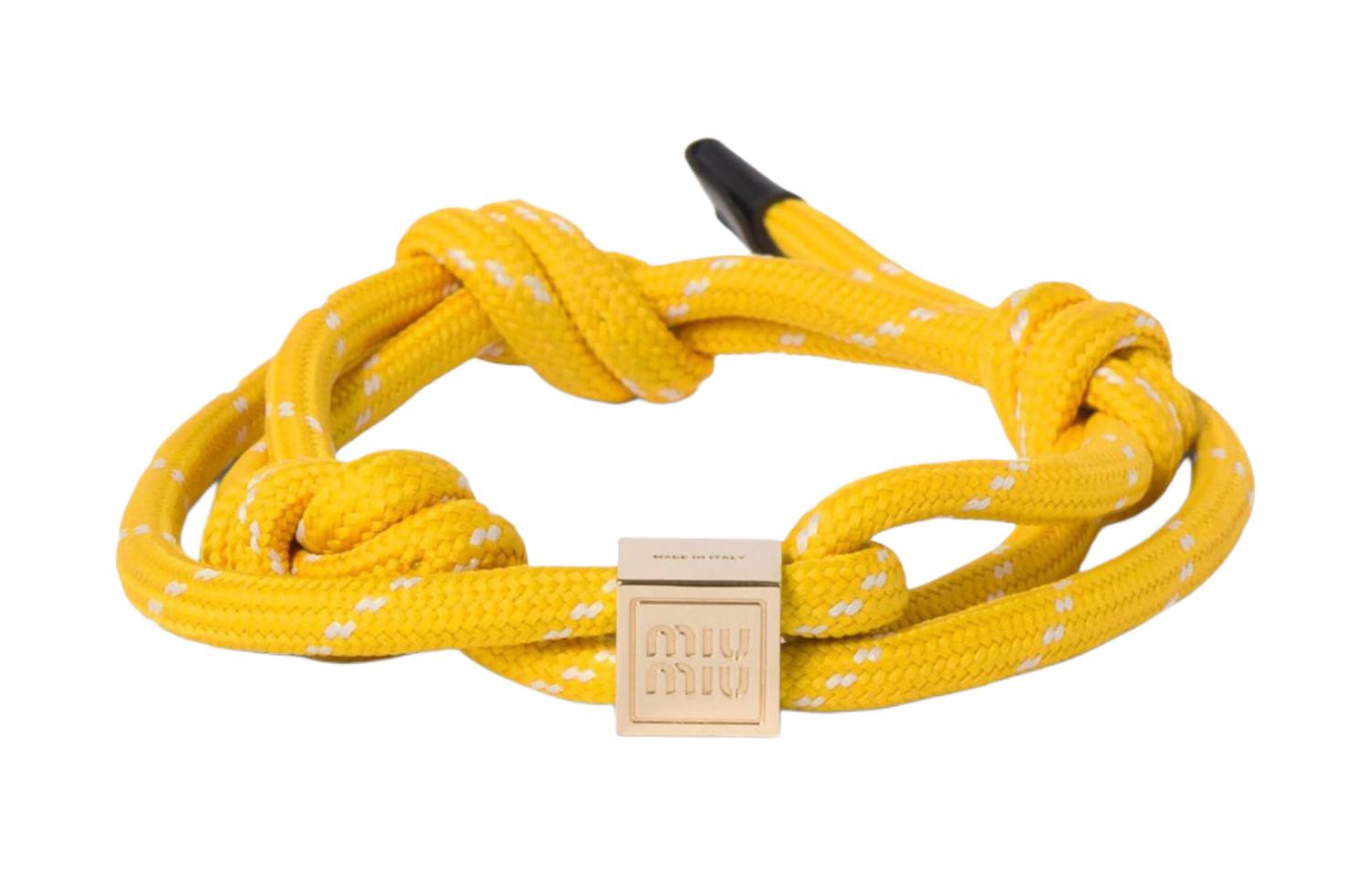 (Women) MIU MIU  Yellow Nylon Bracelet with Engraved Design. 5IB5383L74F0010 圖 2
