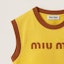 Sizing (W) MIU MIU Top Corto Sin Mangas Amarillo con Logo Contraste. MJT685-115L-F0Q8L-S-OOO