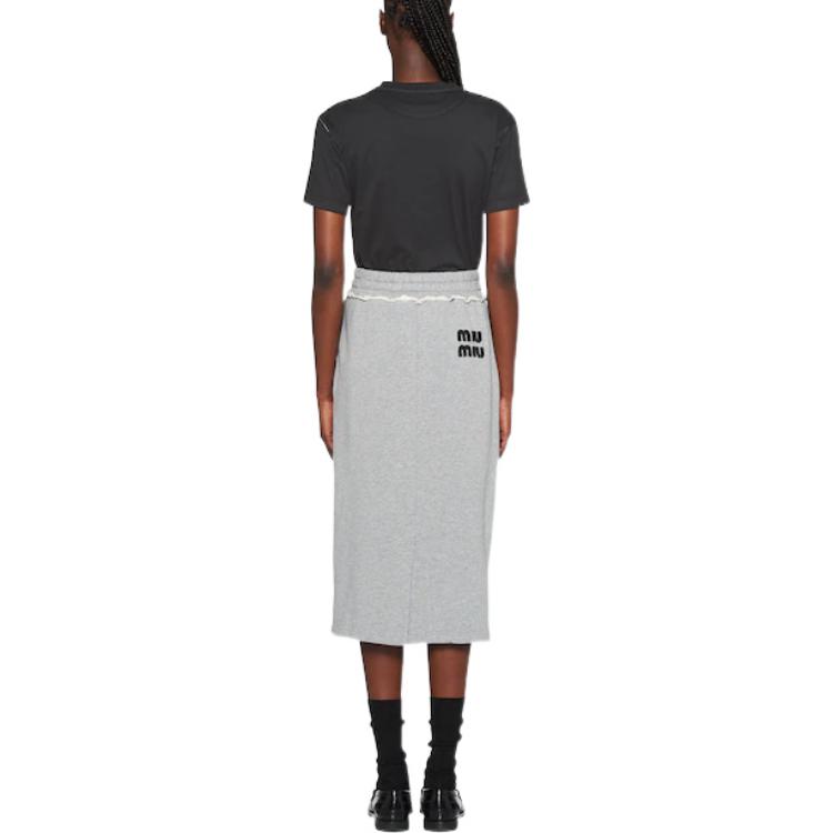 Shop (W) MIU MIU 字母印花黑色短袖圓領上衣 女款 SS23 MJN458-12YG-F0002