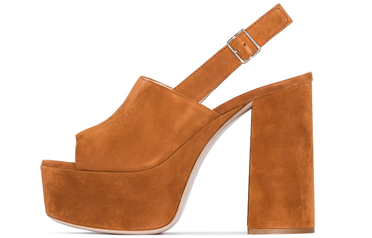 (W) MIU MIU Ankle-Wrap High Heel 'Brown Suede'