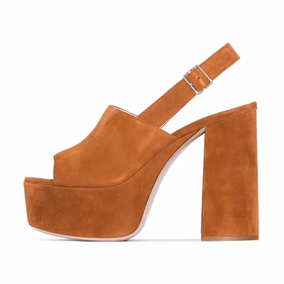 (W) MIU MIU Ankle-Wrap High Heel 'Brown Suede'