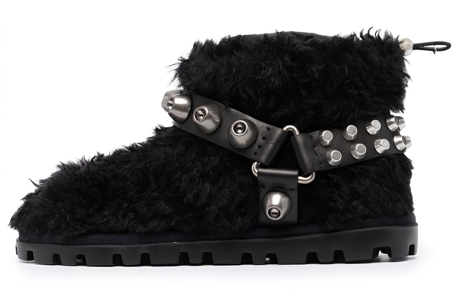 (W) MIU MIU Ankle Boots 'Black Studs'