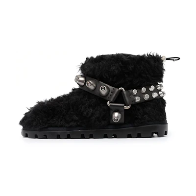 (W) MIU MIU Ankle Boots 'Black Studs'