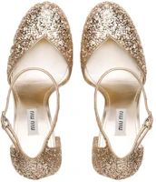 Purchase MIU MIU 踝带式閃粉高跟鞋 女款 黃鐵礦色
