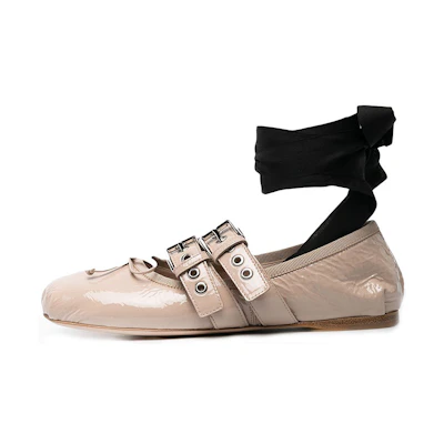 (W) MIU MIU Ballet Flat 'Pink'