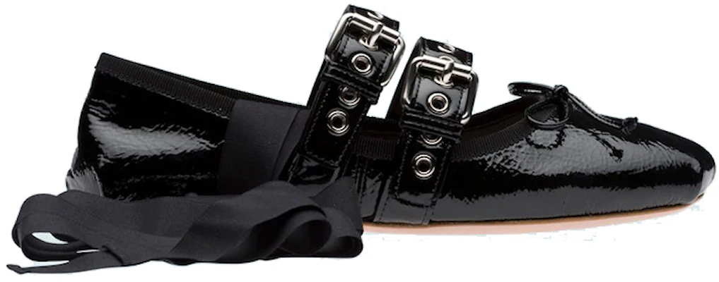 (W) MIU MIU Bailarinas 'Cuero Negro' 5F466A_H27_F0002_F_M005 Order (W) MIU MIU Bailarinas 'Cuero Negro' 5F466A_H27_F0002_F_M005