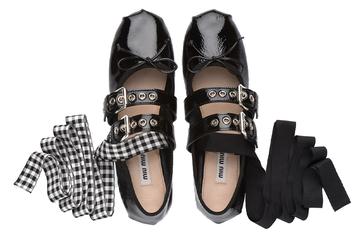 Purchase (W) MIU MIU Bailarinas 'Cuero Negro' 5F466A_H27_F0002_F_M005
