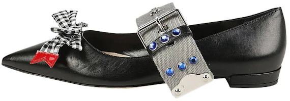 (Women) MIU MIU Ballet Flats 'Black Leather' 5F684B_XUI_F0N11 (Women) MIU MIU Ballet Flats 'Black Leather' 5F684B_XUI_F0N11