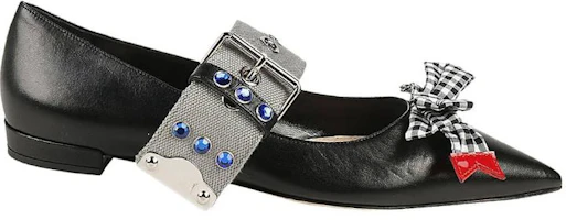 Order (Women) MIU MIU Ballet Flats 'Black Leather' 5F684B_XUI_F0N11