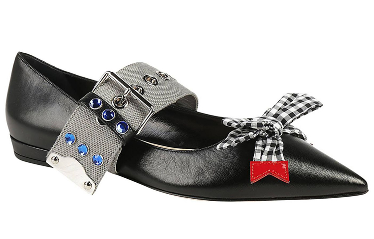 Shop (W) MIU MIU Ballerine in Pelle Nera 5F684B_XUI_F0N11