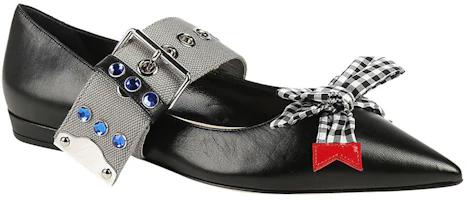 Shop (Women) MIU MIU Ballet Flats 'Black Leather' 5F684B_XUI_F0N11