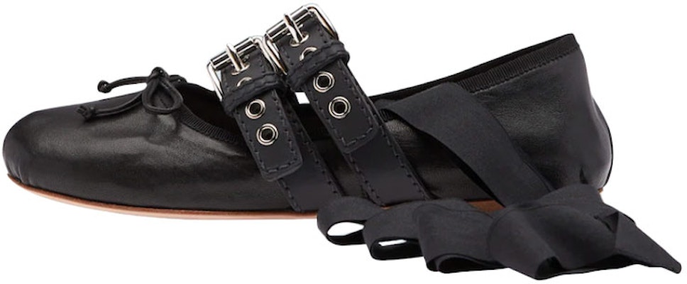 (W) 미우미우 블랙 리본 플랫 (Miu Miu Black Ribbon Flat) 5F466A_3KSR_F0002_F_005 Buy (W) 미우미우 블랙 리본 플랫 (Miu Miu Black Ribbon Flat) 5F466A_3KSR_F0002_F_005