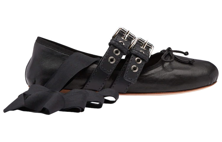 Order (W) MIU MIU Bailarinas 'Cinta de Cuero Negro' 5F466A_3KSR_F0002_F_005