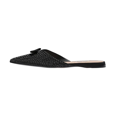 (W) MIU MIU Ballet Flats 'Black Satin'