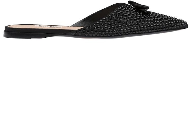 (Women) MIU MIU Ballet Flats 'Black Satin' 5F466D_049_F0002_F_005 Order (Women) MIU MIU Ballet Flats 'Black Satin' 5F466D_049_F0002_F_005