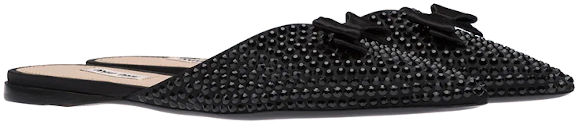 (Women) MIU MIU Ballet Flats 'Black Satin' 5F466D_049_F0002_F_005 Order (Women) MIU MIU Ballet Flats 'Black Satin' 5F466D_049_F0002_F_005