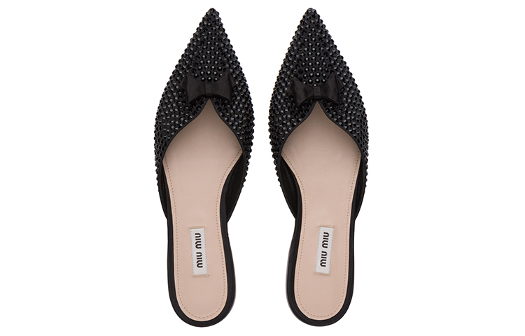 Purchase (W) ミュウミュウ サテン バレエシューズ (黒) 5F466D_049_F0002_F_005